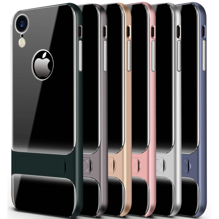 For iPhone XR Crystal Shockproof TPU + PC Case with Holder