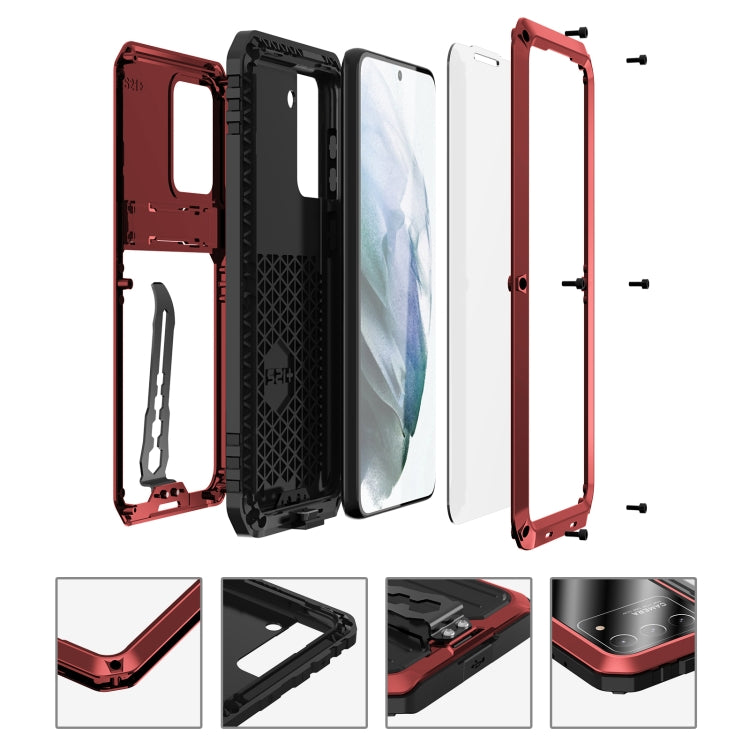For Samsung Galaxy S21 5G Armor Shockproof Splash-proof Dust-proof Phone Case with Holder
