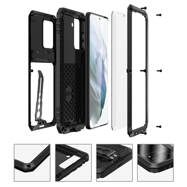 For Samsung Galaxy S21 5G Armor Shockproof Splash-proof Dust-proof Phone Case with Holder