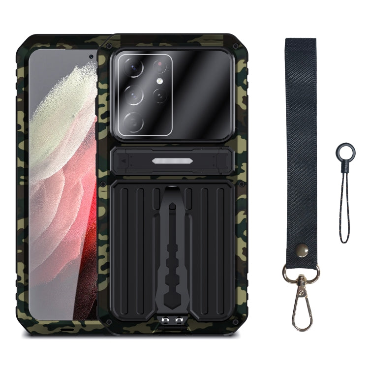For Samsung Galaxy S21 Ultra 5G Armor Shockproof Splash-proof Dust-proof Phone Case with Holder