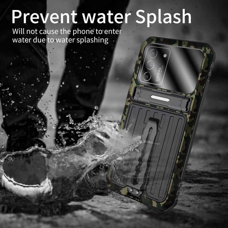 For Samsung Galaxy S21 Ultra 5G Armor Shockproof Splash-proof Dust-proof Phone Case with Holder