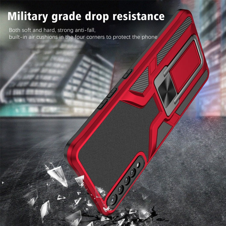 For LG Stylo 7 Armor 2 in 1 PC + TPU Magnetic Shockproof Case with Foldable Holder