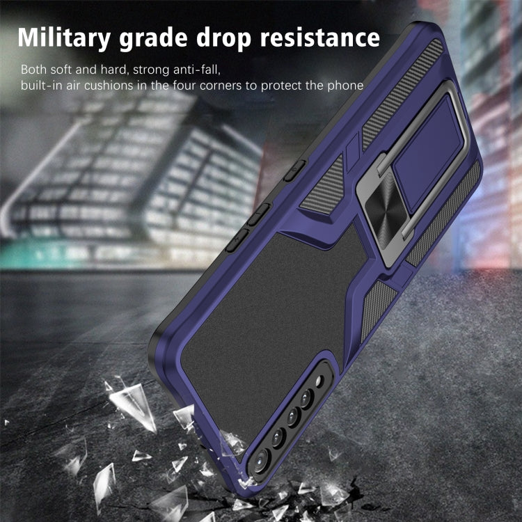 For LG Stylo 7 Armor 2 in 1 PC + TPU Magnetic Shockproof Case with Foldable Holder