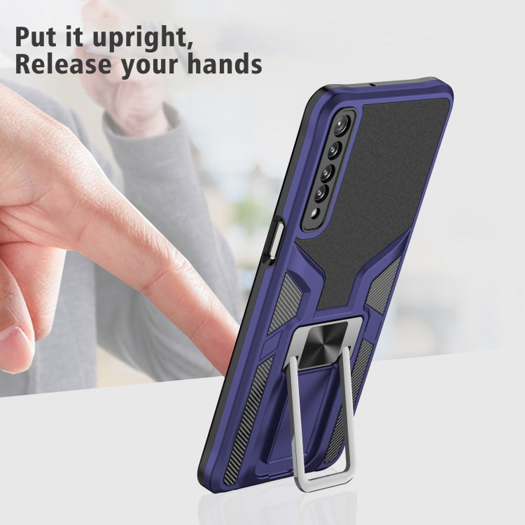 For LG Stylo 7 Armor 2 in 1 PC + TPU Magnetic Shockproof Case with Foldable Holder