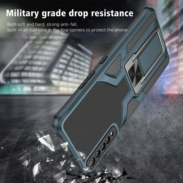 For LG Stylo 7 Armor 2 in 1 PC + TPU Magnetic Shockproof Case with Foldable Holder