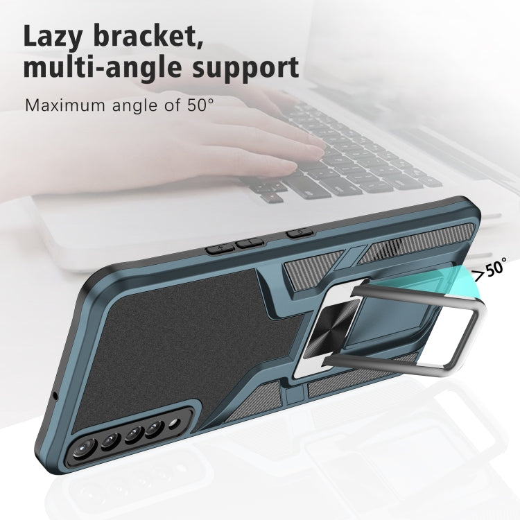 For LG Stylo 7 Armor 2 in 1 PC + TPU Magnetic Shockproof Case with Foldable Holder