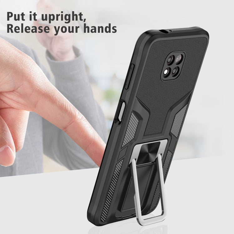 For Motorola Moto G Power 2021 Armor 2 in 1 PC + TPU Magnetic Shockproof Case with Foldable Holder