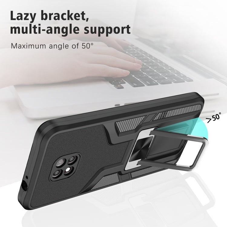 For Motorola Moto G Power 2021 Armor 2 in 1 PC + TPU Magnetic Shockproof Case with Foldable Holder