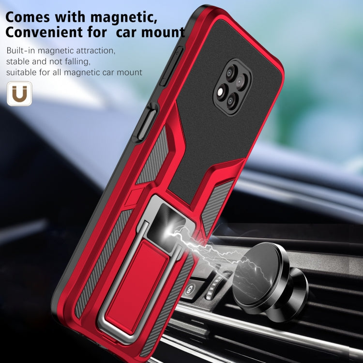 For Motorola Moto G Power 2021 Armor 2 in 1 PC + TPU Magnetic Shockproof Case with Foldable Holder