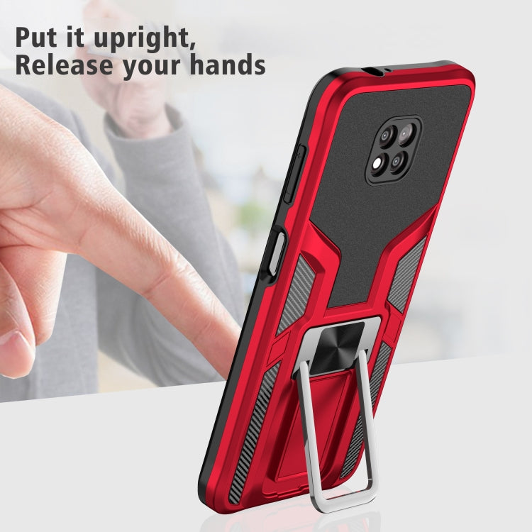 For Motorola Moto G Power 2021 Armor 2 in 1 PC + TPU Magnetic Shockproof Case with Foldable Holder