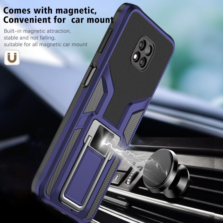For Motorola Moto G Power 2021 Armor 2 in 1 PC + TPU Magnetic Shockproof Case with Foldable Holder