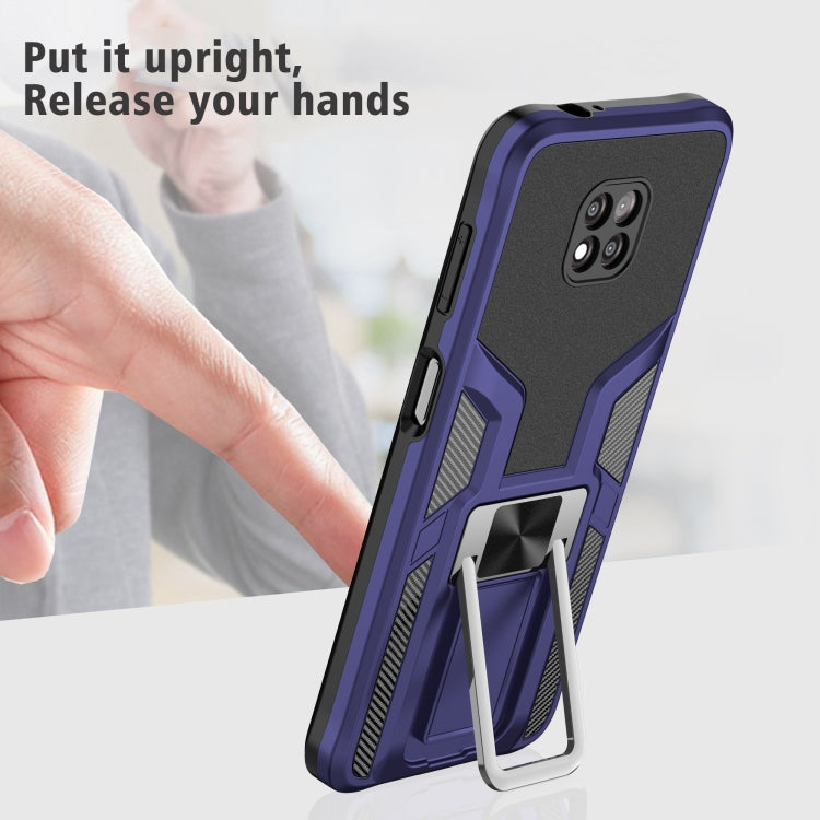 For Motorola Moto G Power 2021 Armor 2 in 1 PC + TPU Magnetic Shockproof Case with Foldable Holder