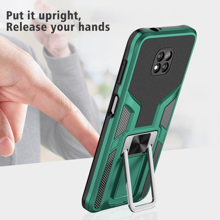 For Motorola Moto G Power 2021 Armor 2 in 1 PC + TPU Magnetic Shockproof Case with Foldable Holder