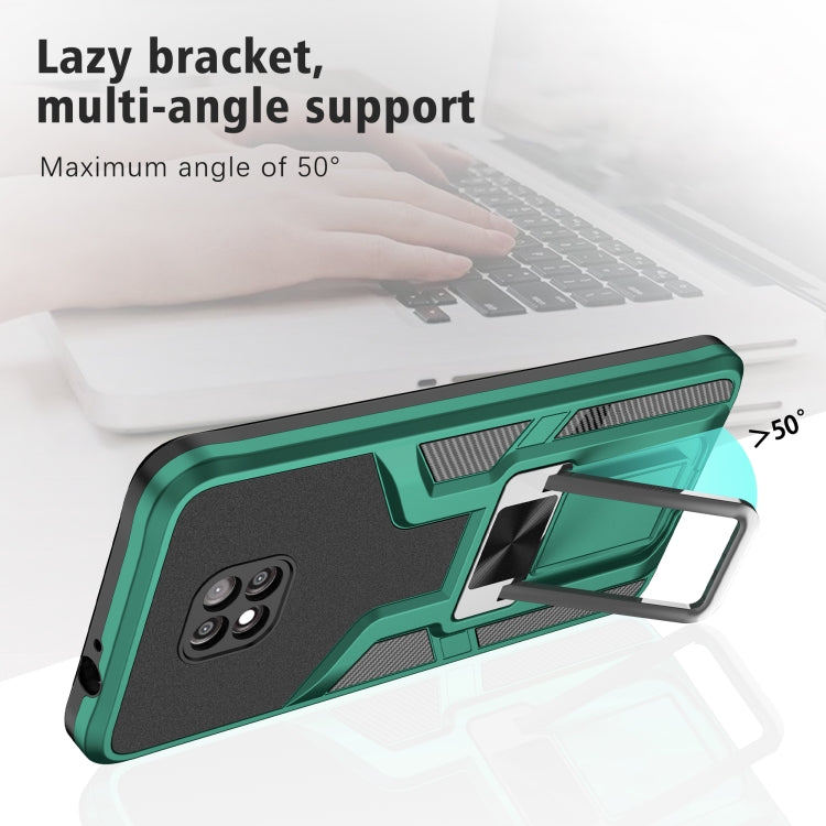 For Motorola Moto G Power 2021 Armor 2 in 1 PC + TPU Magnetic Shockproof Case with Foldable Holder