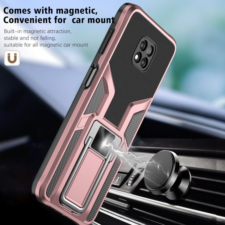 For Motorola Moto G Power 2021 Armor 2 in 1 PC + TPU Magnetic Shockproof Case with Foldable Holder