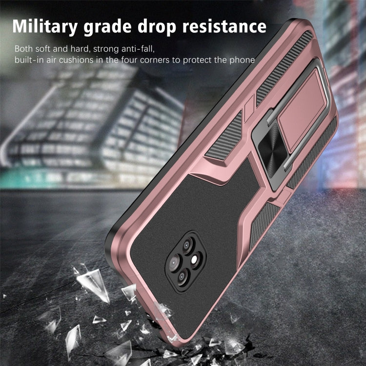 For Motorola Moto G Power 2021 Armor 2 in 1 PC + TPU Magnetic Shockproof Case with Foldable Holder