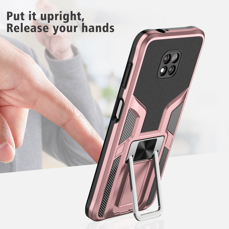 For Motorola Moto G Power 2021 Armor 2 in 1 PC + TPU Magnetic Shockproof Case with Foldable Holder