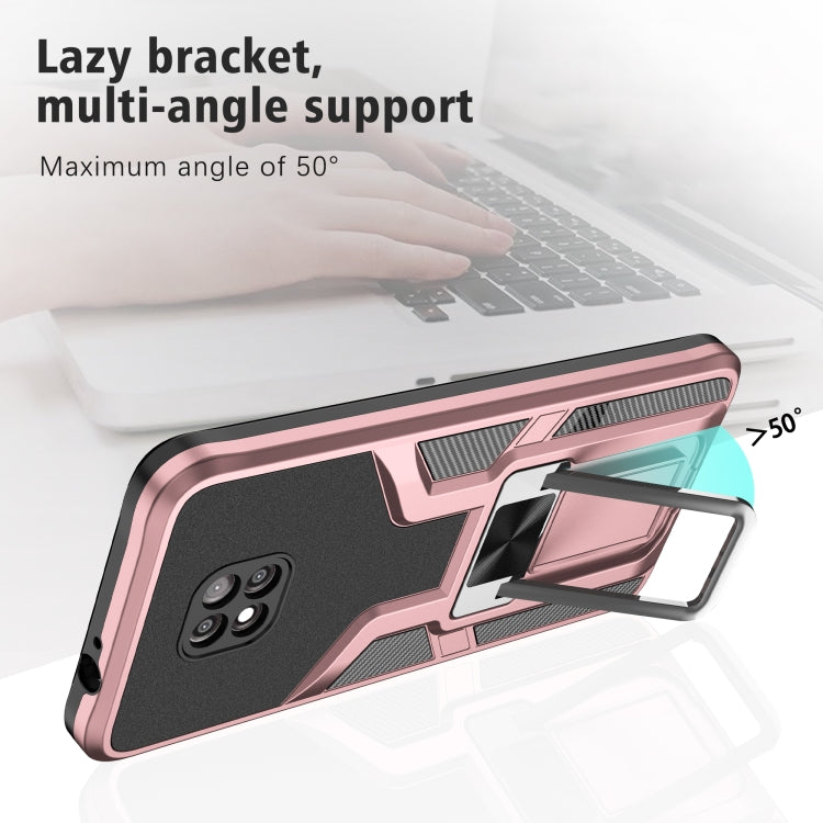 For Motorola Moto G Power 2021 Armor 2 in 1 PC + TPU Magnetic Shockproof Case with Foldable Holder