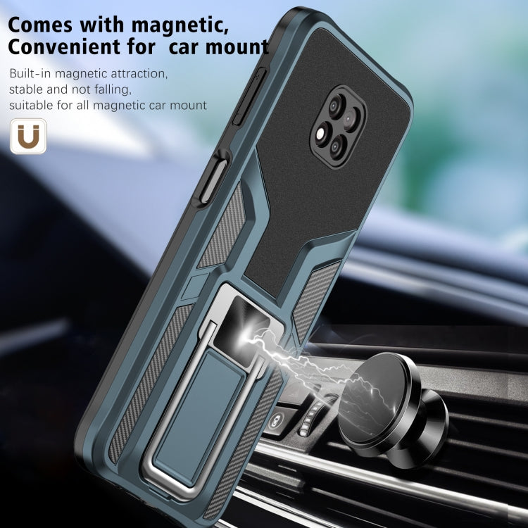 For Motorola Moto G Power 2021 Armor 2 in 1 PC + TPU Magnetic Shockproof Case with Foldable Holder