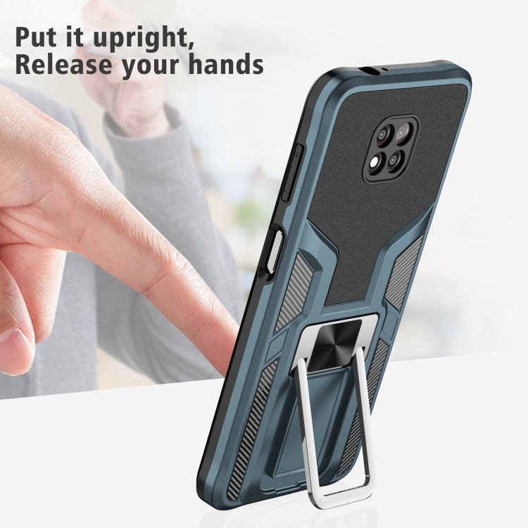 For Motorola Moto G Power 2021 Armor 2 in 1 PC + TPU Magnetic Shockproof Case with Foldable Holder