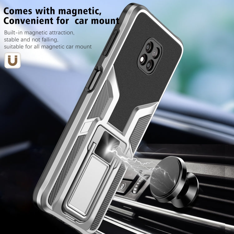 For Motorola Moto G Power 2021 Armor 2 in 1 PC + TPU Magnetic Shockproof Case with Foldable Holder