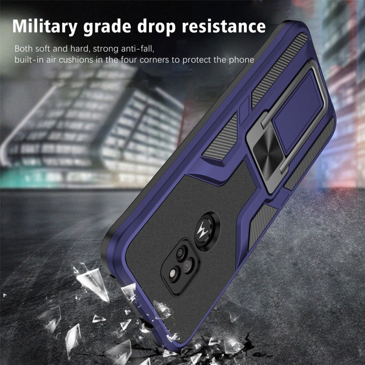 For Motorola Moto G Play 2021 Armor 2 in 1 PC + TPU Magnetic Shockproof Case with Foldable Holder