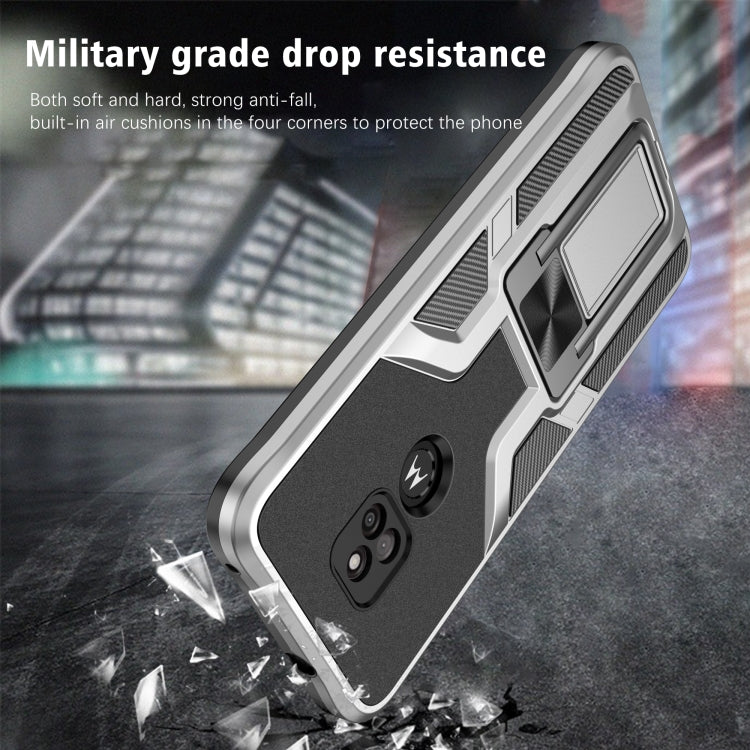 For Motorola Moto G Play 2021 Armor 2 in 1 PC + TPU Magnetic Shockproof Case with Foldable Holder