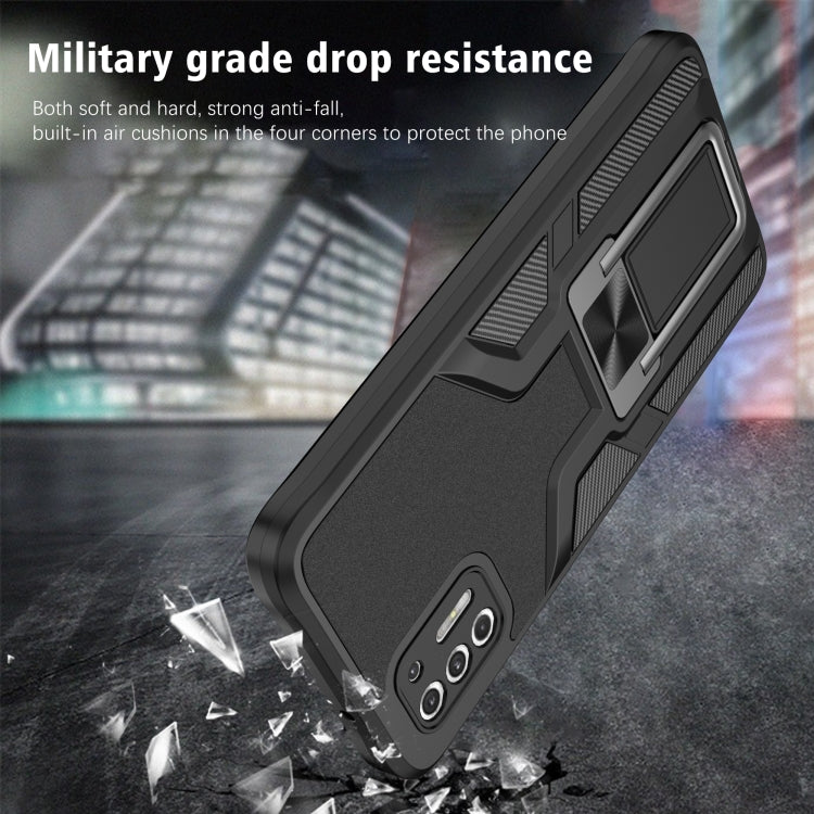 For Motorola Moto G Stylus 2021 Armor 2 in 1 PC + TPU Magnetic Shockproof Case with Foldable Holder