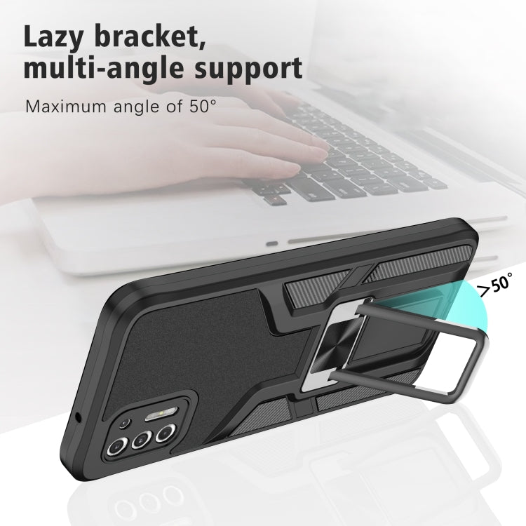 For Motorola Moto G Stylus 2021 Armor 2 in 1 PC + TPU Magnetic Shockproof Case with Foldable Holder