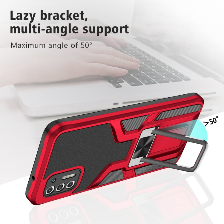 For Motorola Moto G Stylus 2021 Armor 2 in 1 PC + TPU Magnetic Shockproof Case with Foldable Holder