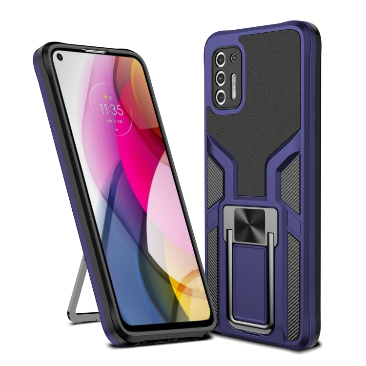 For Motorola Moto G Stylus 2021 Armor 2 in 1 PC + TPU Magnetic Shockproof Case with Foldable Holder