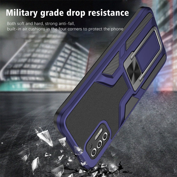 For Motorola Moto G Stylus 2021 Armor 2 in 1 PC + TPU Magnetic Shockproof Case with Foldable Holder