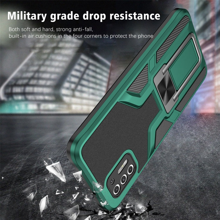 For Motorola Moto G Stylus 2021 Armor 2 in 1 PC + TPU Magnetic Shockproof Case with Foldable Holder
