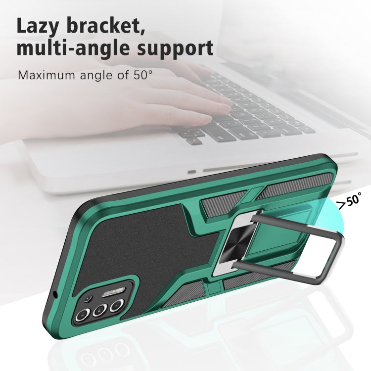 For Motorola Moto G Stylus 2021 Armor 2 in 1 PC + TPU Magnetic Shockproof Case with Foldable Holder