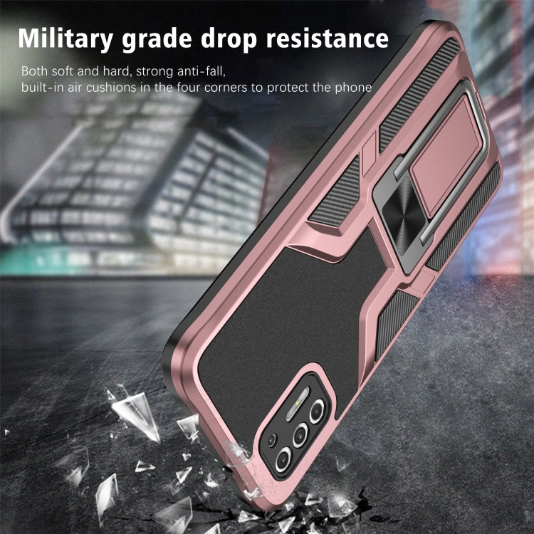 For Motorola Moto G Stylus 2021 Armor 2 in 1 PC + TPU Magnetic Shockproof Case with Foldable Holder