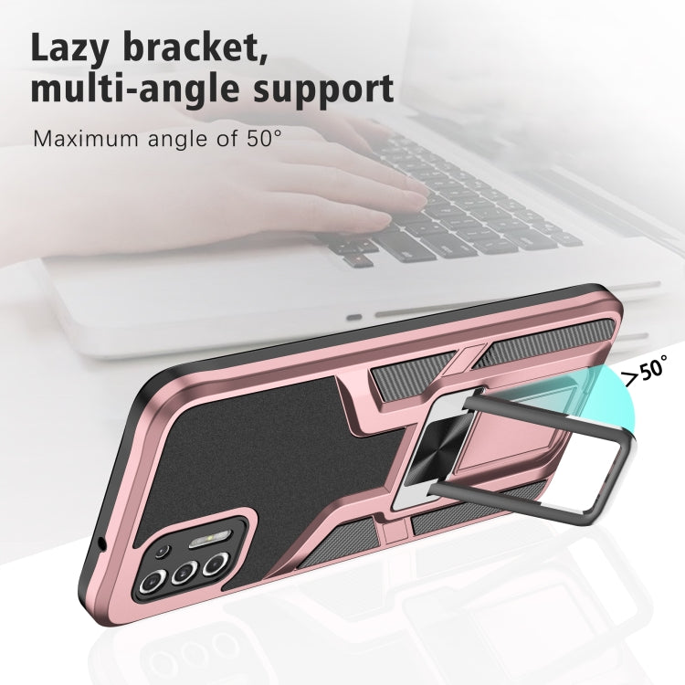 For Motorola Moto G Stylus 2021 Armor 2 in 1 PC + TPU Magnetic Shockproof Case with Foldable Holder