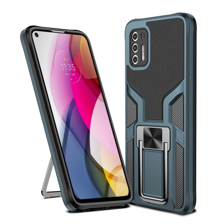 For Motorola Moto G Stylus 2021 Armor 2 in 1 PC + TPU Magnetic Shockproof Case with Foldable Holder