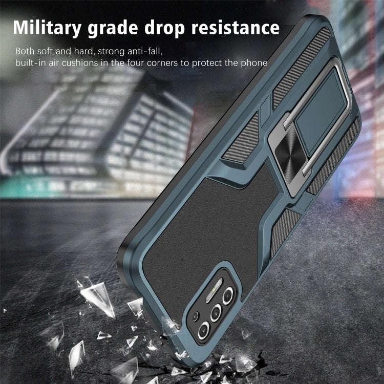For Motorola Moto G Stylus 2021 Armor 2 in 1 PC + TPU Magnetic Shockproof Case with Foldable Holder