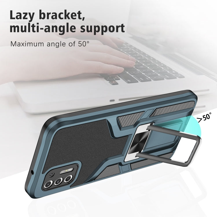 For Motorola Moto G Stylus 2021 Armor 2 in 1 PC + TPU Magnetic Shockproof Case with Foldable Holder
