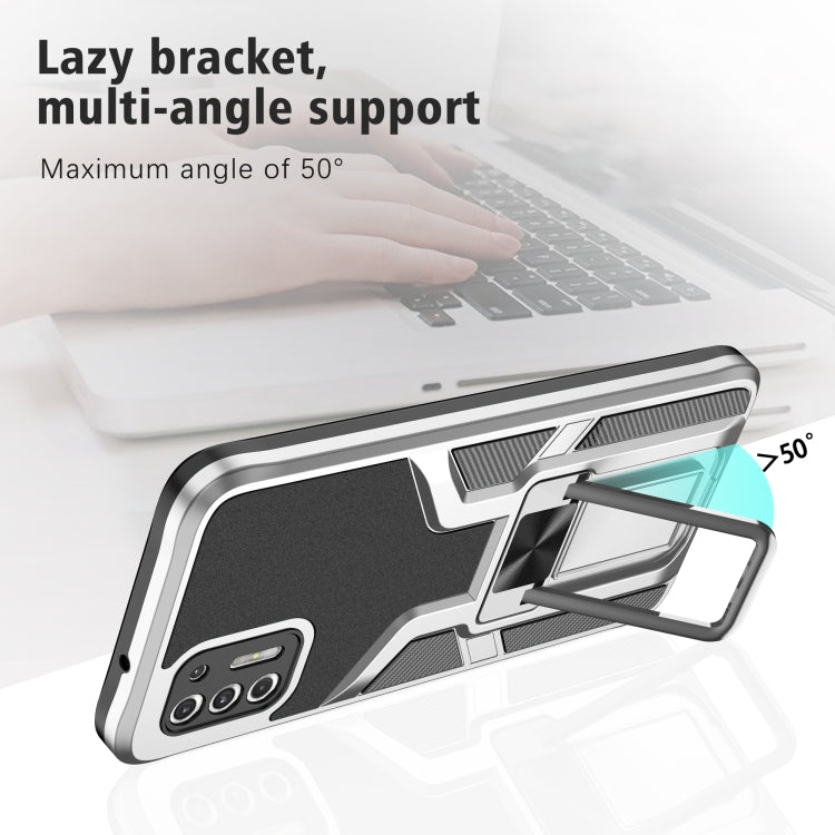 For Motorola Moto G Stylus 2021 Armor 2 in 1 PC + TPU Magnetic Shockproof Case with Foldable Holder
