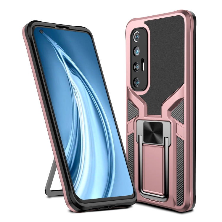 For Xiaomi Mi 10S Armor 2 in 1 PC + TPU Magnetic Shockproof Case with Foldable Holder