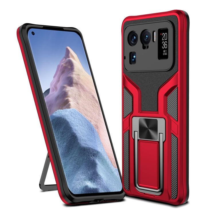 For Xiaomi Mi 11 Ultra Armor 2 in 1 PC + TPU Magnetic Shockproof Case with Foldable Holder