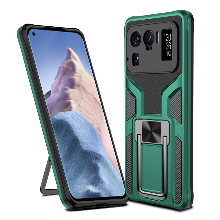 For Xiaomi Mi 11 Ultra Armor 2 in 1 PC + TPU Magnetic Shockproof Case with Foldable Holder