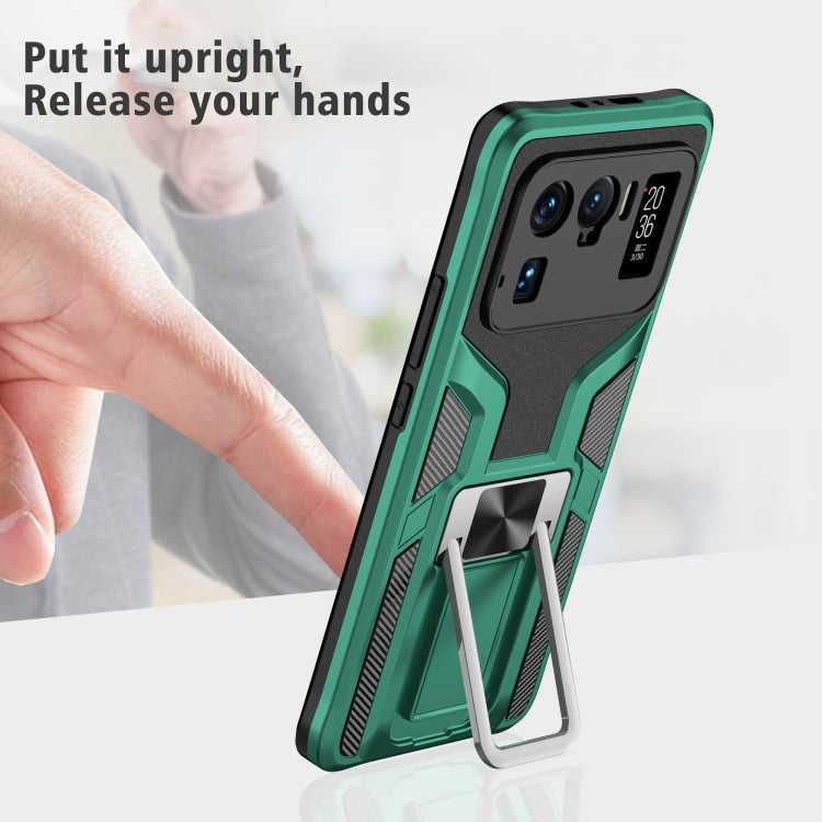 For Xiaomi Mi 11 Ultra Armor 2 in 1 PC + TPU Magnetic Shockproof Case with Foldable Holder