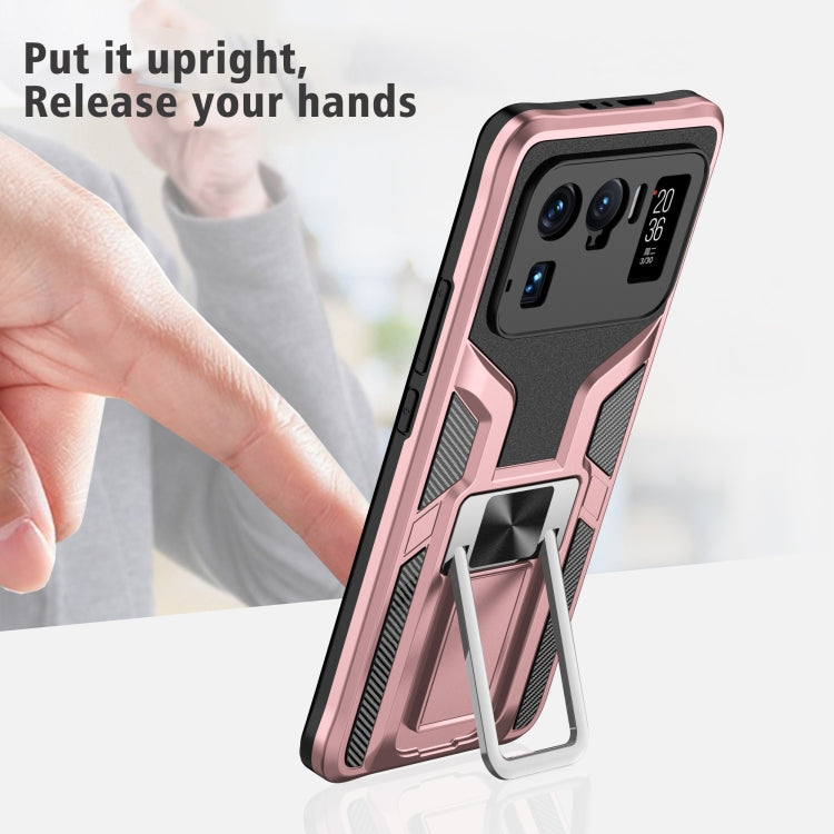 For Xiaomi Mi 11 Ultra Armor 2 in 1 PC + TPU Magnetic Shockproof Case with Foldable Holder