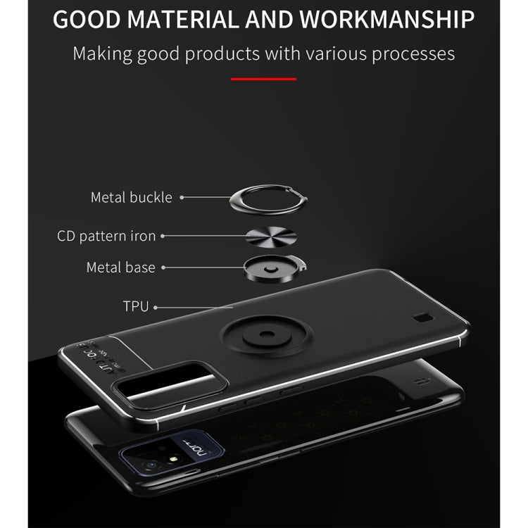 For OPPO Realme Narzo 50i Metal Ring Holder 360 Degree Rotating TPU Phone Case