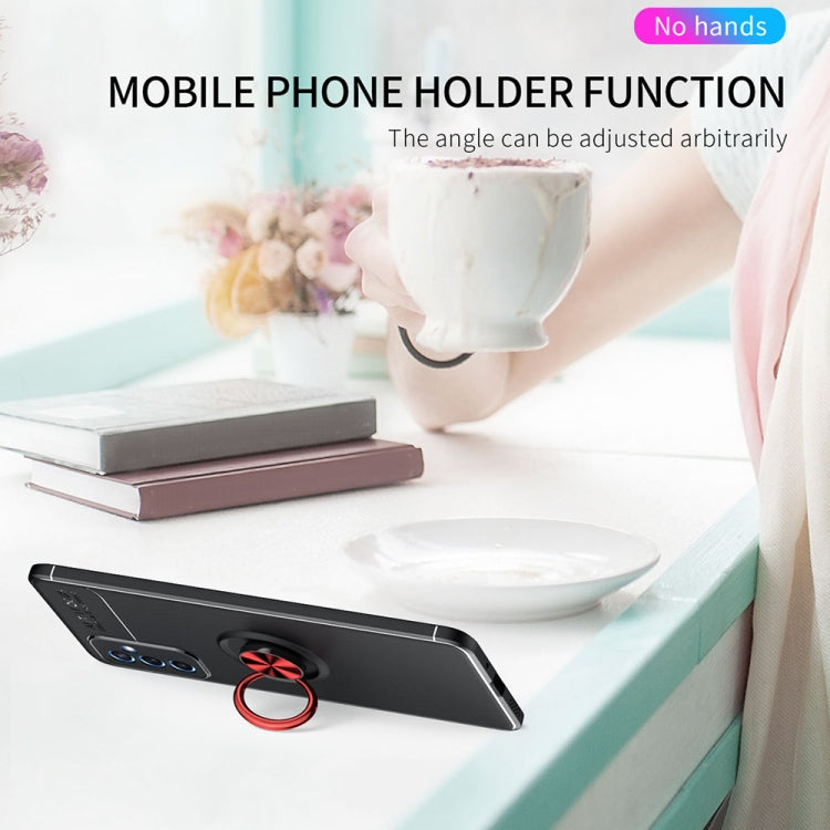 For Samsung Galaxy M52 5G Metal Ring Holder 360 Degree Rotating TPU Phone Case