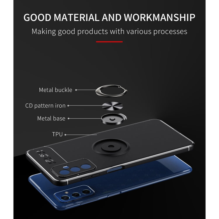 For Samsung Galaxy M52 5G Metal Ring Holder 360 Degree Rotating TPU Phone Case