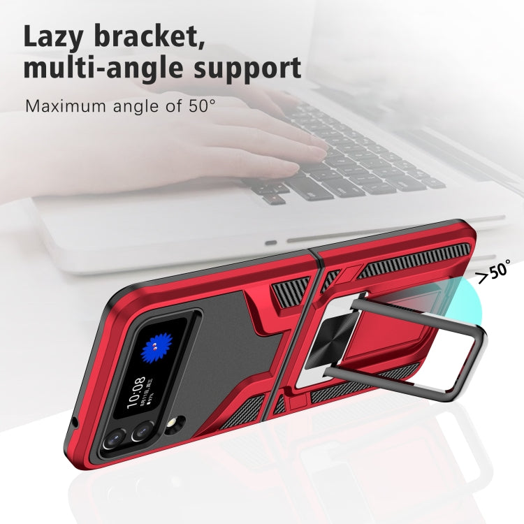 For Samsung Galaxy Z Flip3 5G Armor 2 in 1 PC + TPU Magnetic Shockproof Case with Foldable Holder