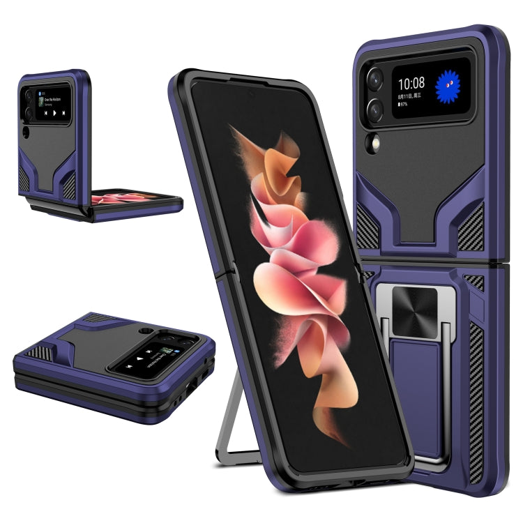 For Samsung Galaxy Z Flip3 5G Armor 2 in 1 PC + TPU Magnetic Shockproof Case with Foldable Holder